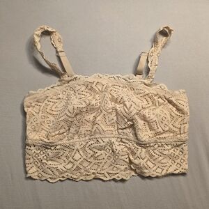Aerie Cream / Off White Lace Bandeau Bralette